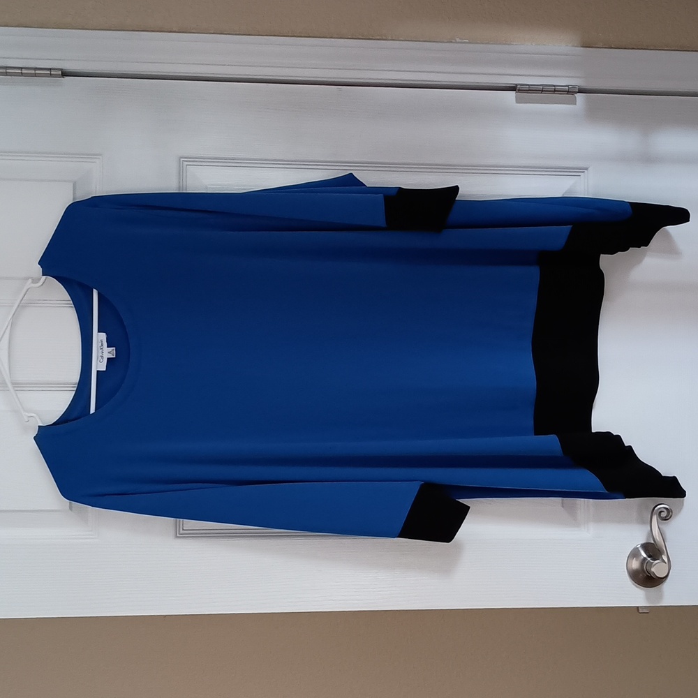 Calvin Klein Shark Bite Hem 3X Blouse (z100)